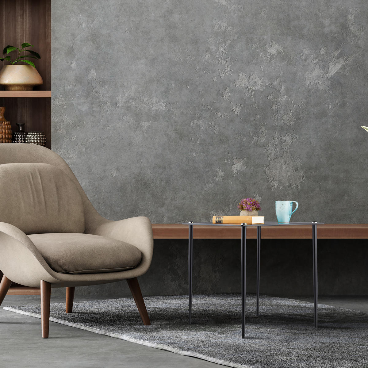 BEISTELLTISCH - Multicolor, Glas/Metall (50/50/50cm) - Relaxdays