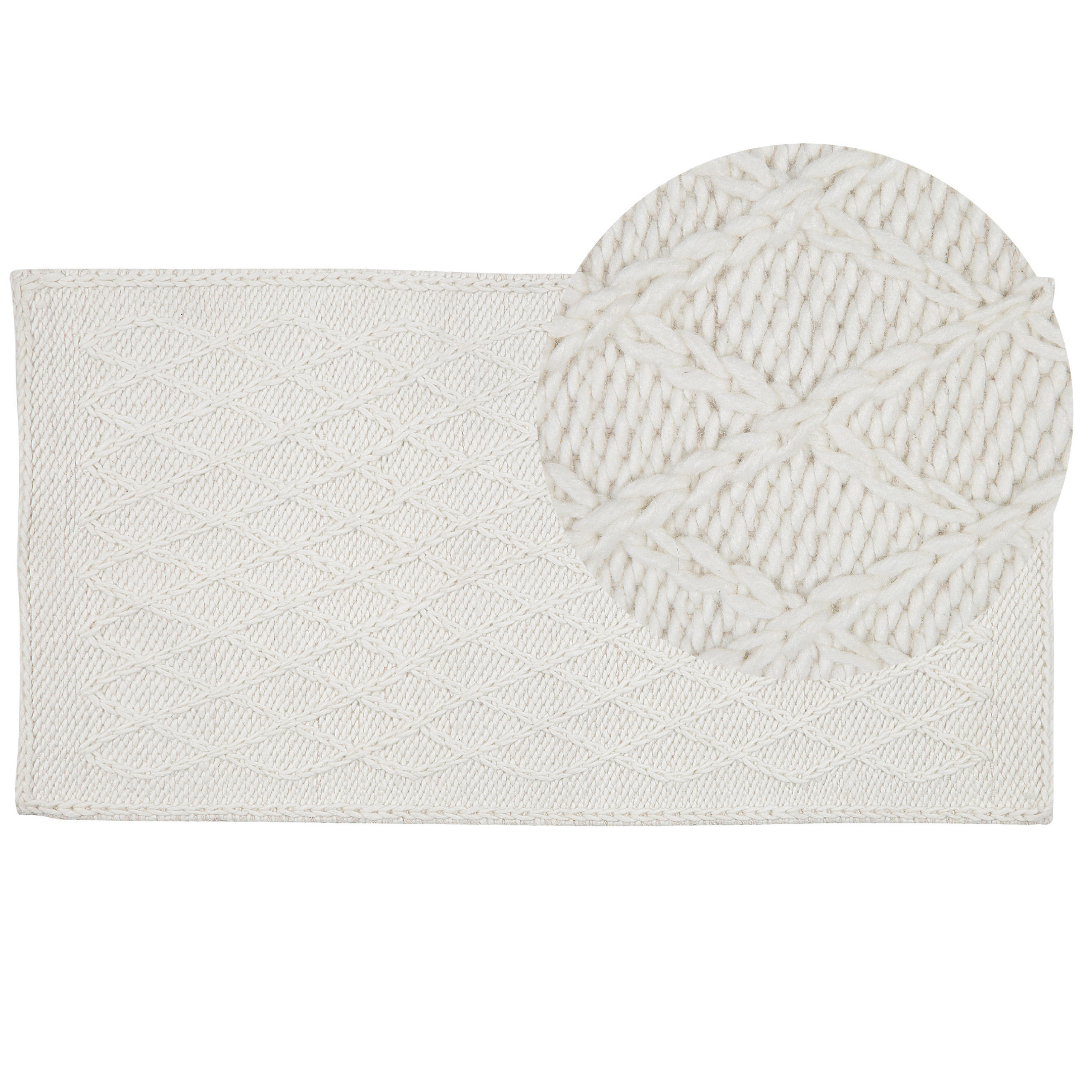 KURZFLOR-TEPPICH Erzin 150/80 cm - Weiß, Textil (80/150cm) - Beliani