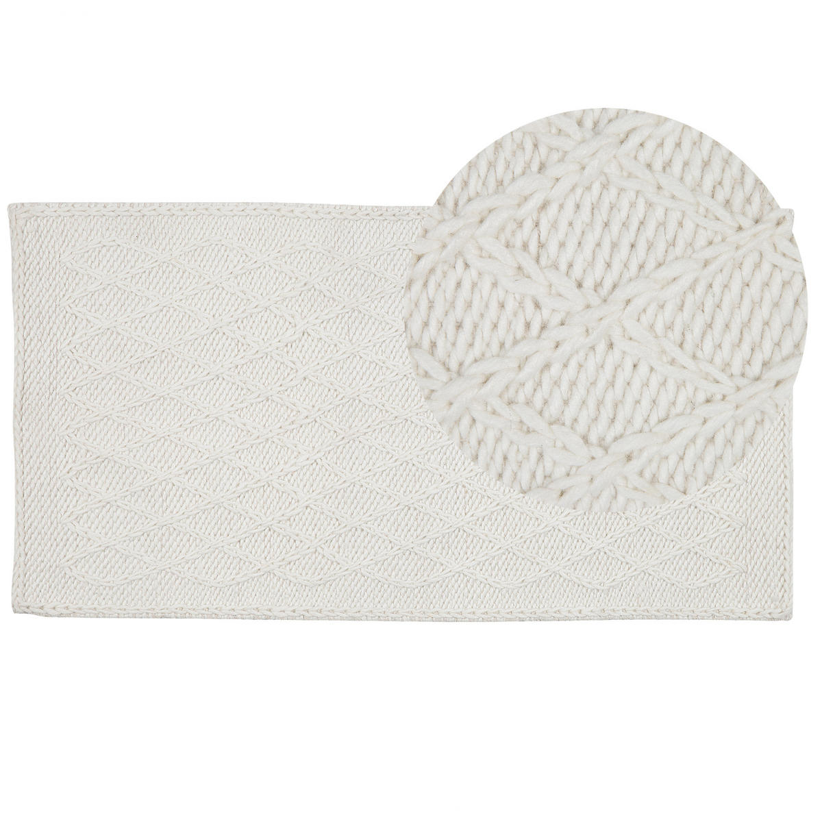 KURZFLOR-TEPPICH Erzin 150/80 cm - Weiß, Textil (80/150cm) - Beliani