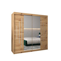 SCHWEBETÜRENSCHRANK 200/200/62 2-türig - Silberfarben/Eiche Artisan, Holz/Kunststoff (200/200/62cm) - Abiks Möbel