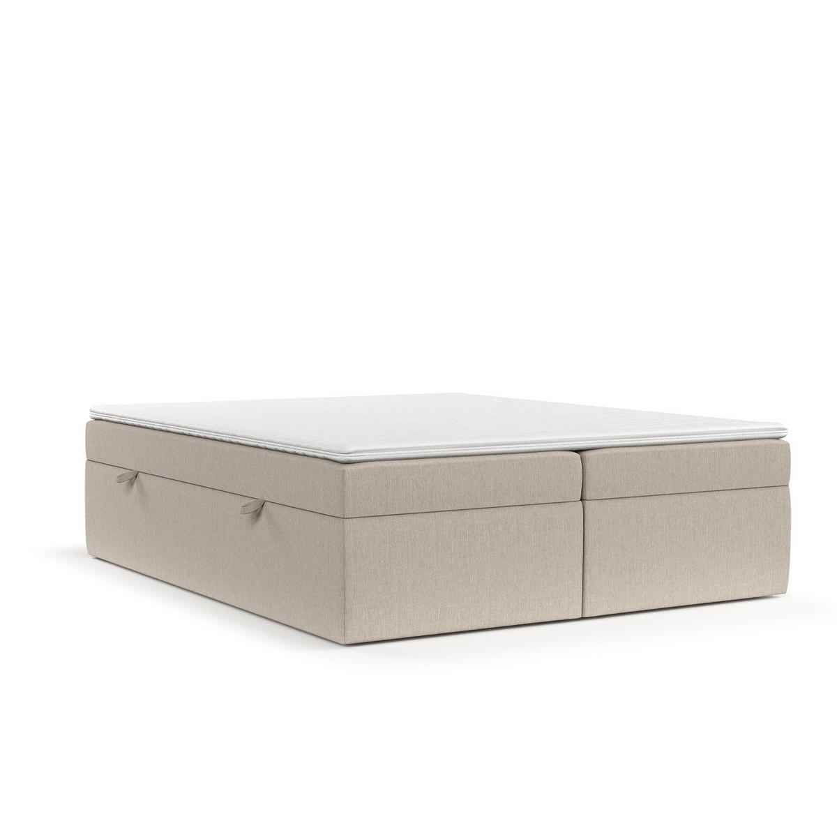 BOXBETT Lennon Beige 200/200 cm im Webstoff - Beige/Schwarz, Holz/Holzwerkstoff (200/200cm) - Maison de Reve