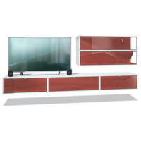 WOHNWAND Lana Fronten in Bordeaux Hochglanz - Bordeaux, Holzwerkstoff (260/150/37cm) - Vladon