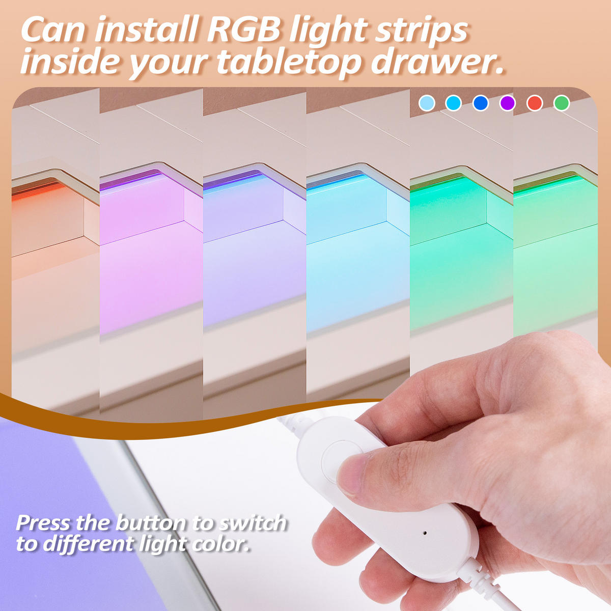 KONSOLENTISCH mit LED 11 Schubladen 130/55/81 CM - Weiß, Metall (55/130/81cm) - VANITII