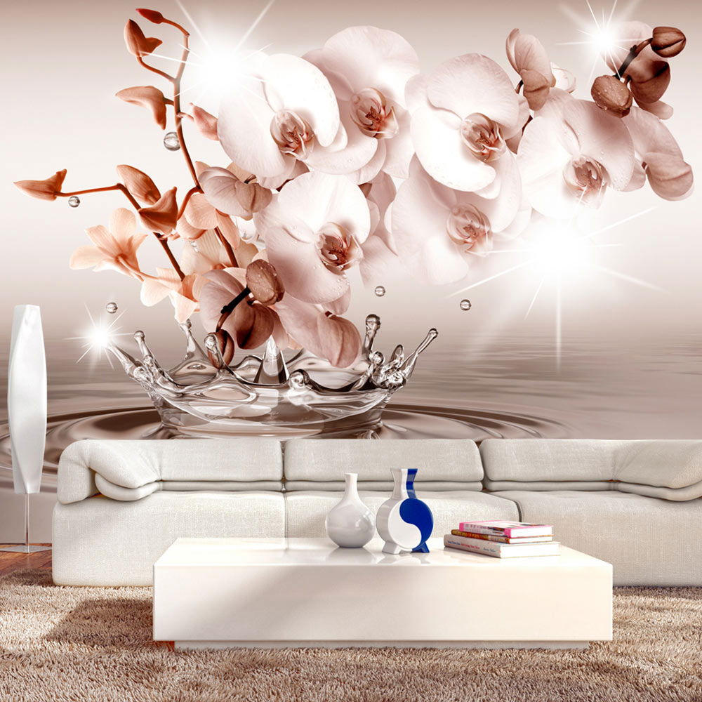 VLIESTAPETE Braun 150/105 cm - Pink/Braun, Textil (150/1cm) - KUNSTLOFT
