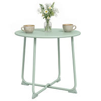 GARTENBEISTELLTISCH DE-14216 X-fuß, rund Dunkelgrün - Dunkelgrün, Metall (50/50/45.5cm) - ComfortXL