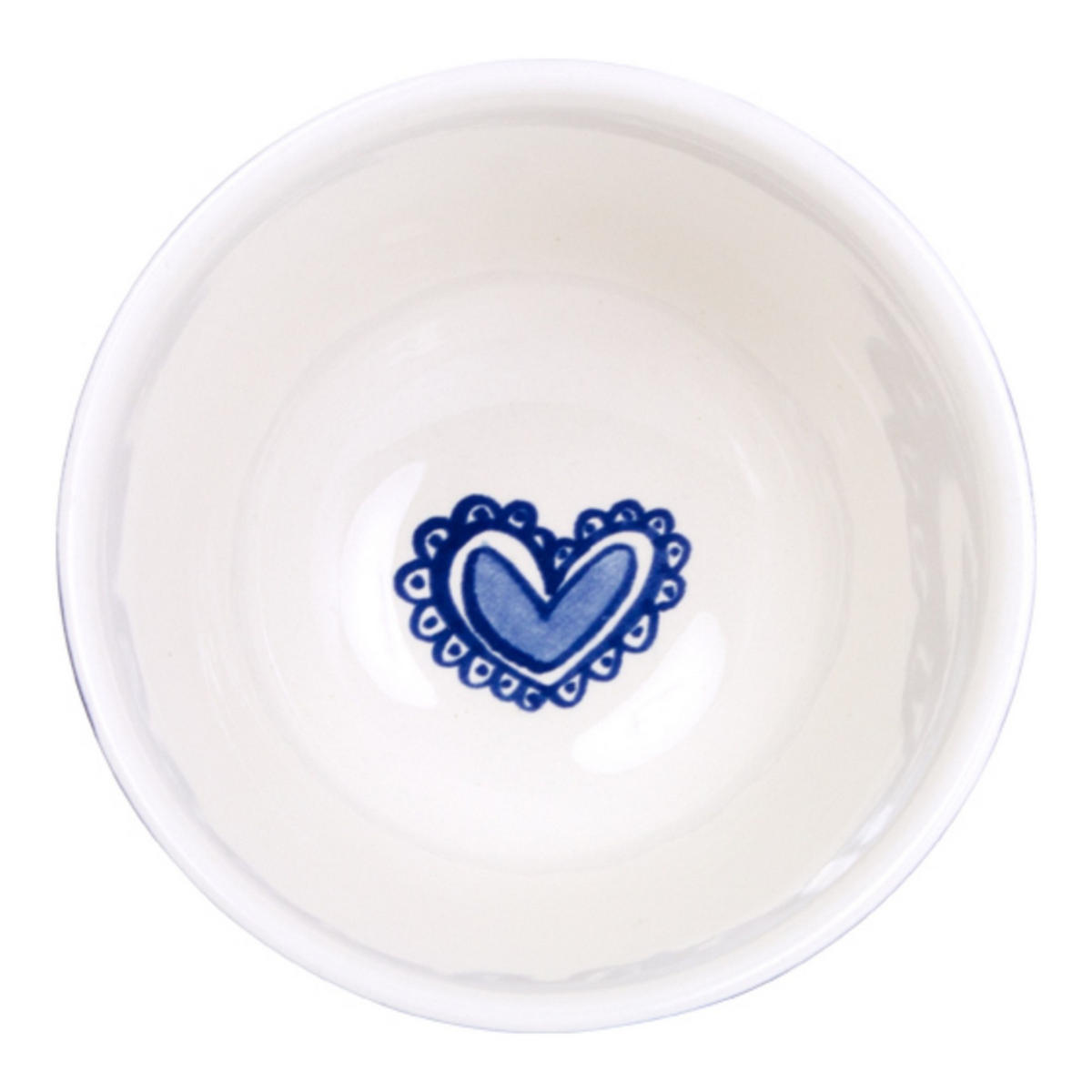 SCHALE Herz in Blau - 14cm - Blau, Keramik (14.3/9/14.3cm) - Blond Amsterdam