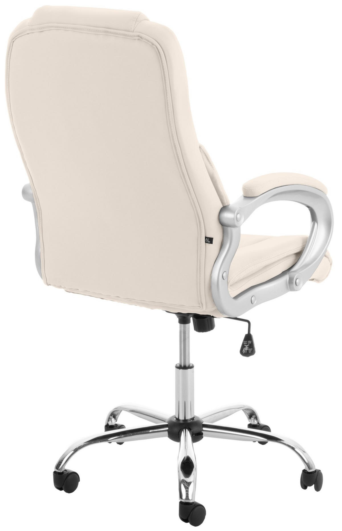 CHEFSESSEL Lederlook Creme - Chromfarben/Creme, Textil/Metall (66/113/70cm) - CLP