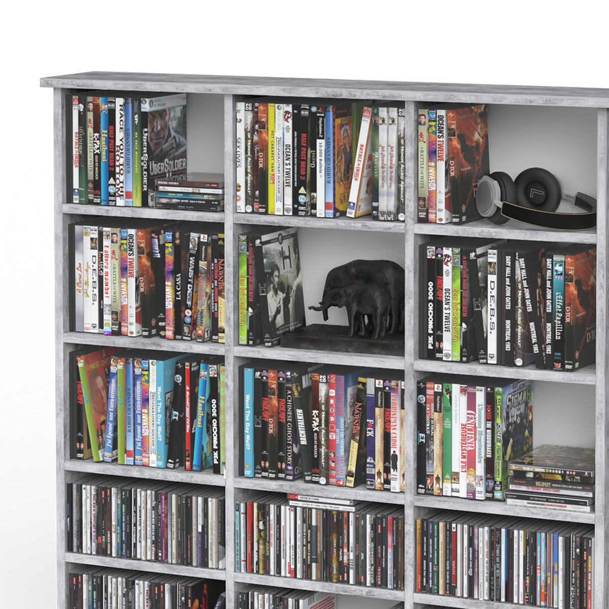 CD-REGAL Jukebox Beton 105.4 x 136 cm - Grau, Holzwerkstoff (105.4/136/19cm) - Vicco