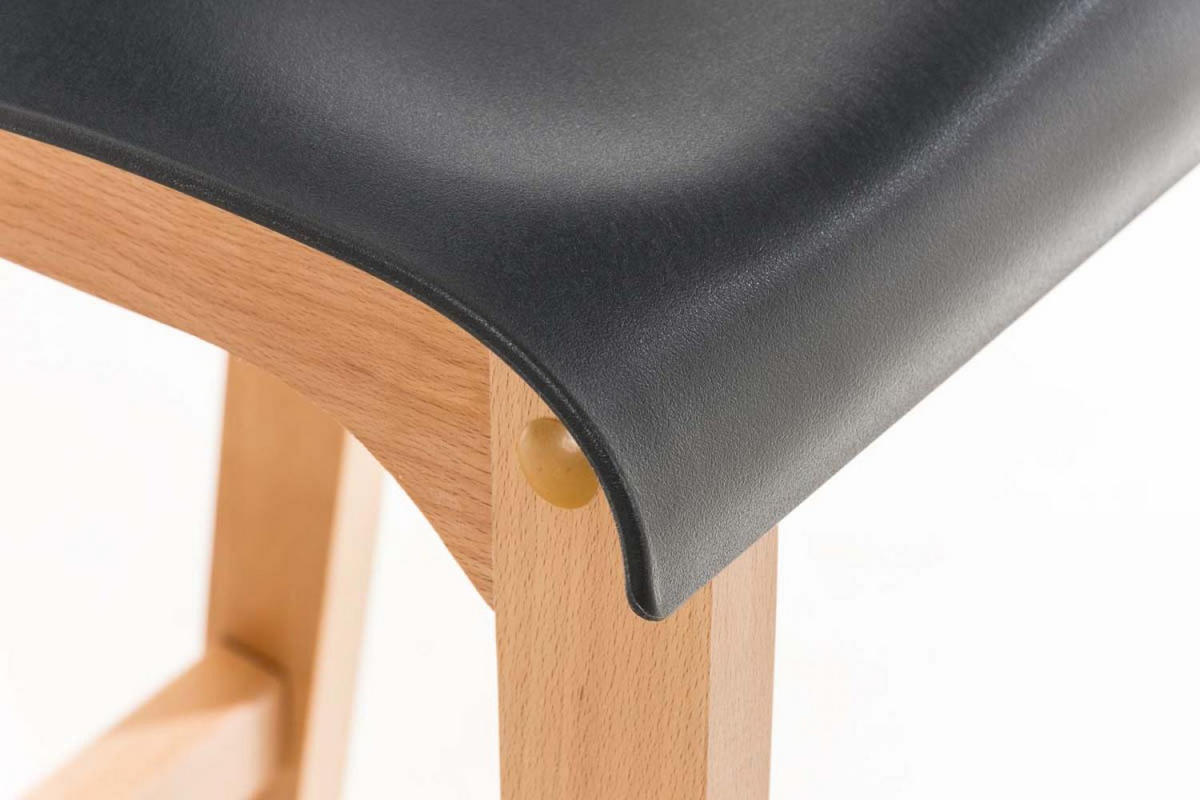 BARHOCKER Holz grau - Eukalyptusholzfarben/Grau, Holz (41/101/46cm) - CLP