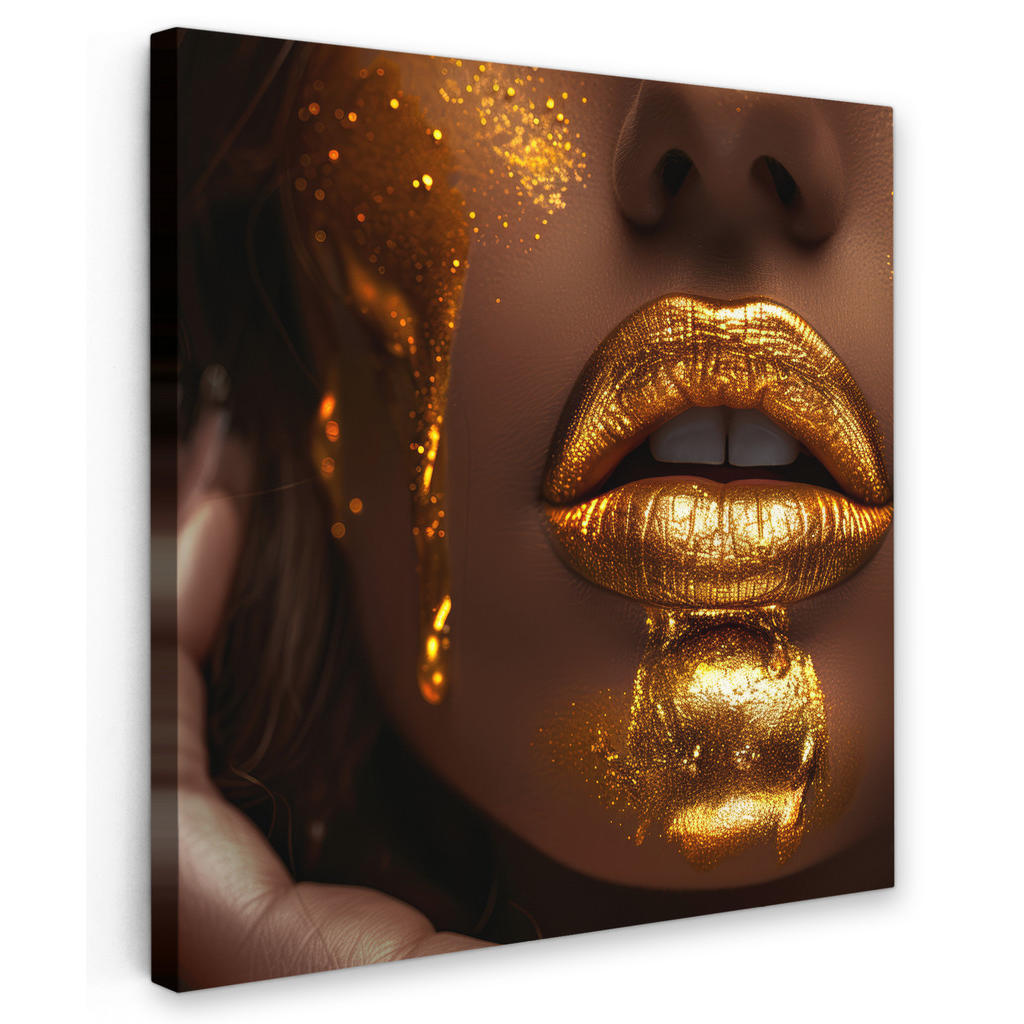 MuchoWow OBRAZ NA PLÁTNĚ Žena - Zlato - Luxus - Portrét 20x20 cm