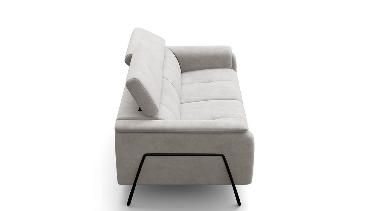 SOFA RODEN 3-Sitzer, creme, Veloursstoff - Creme, Holz/Textil (194/82/103cm) - Wozimo