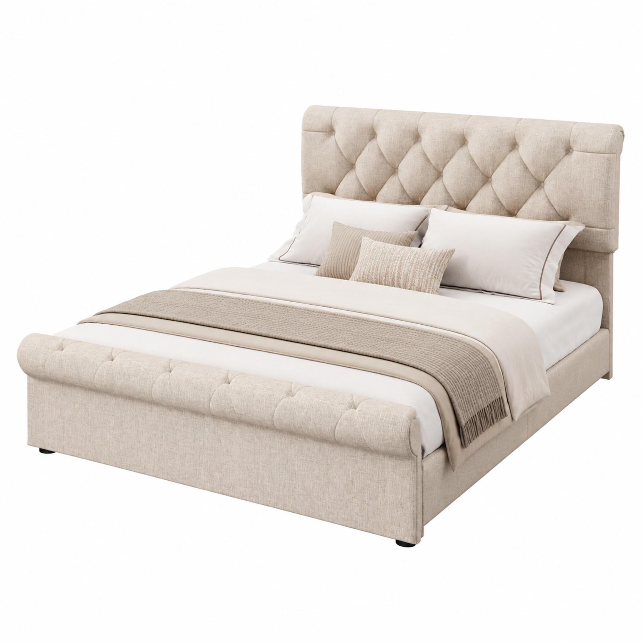 Beauniv Polsterbett Beige 140x200 cm