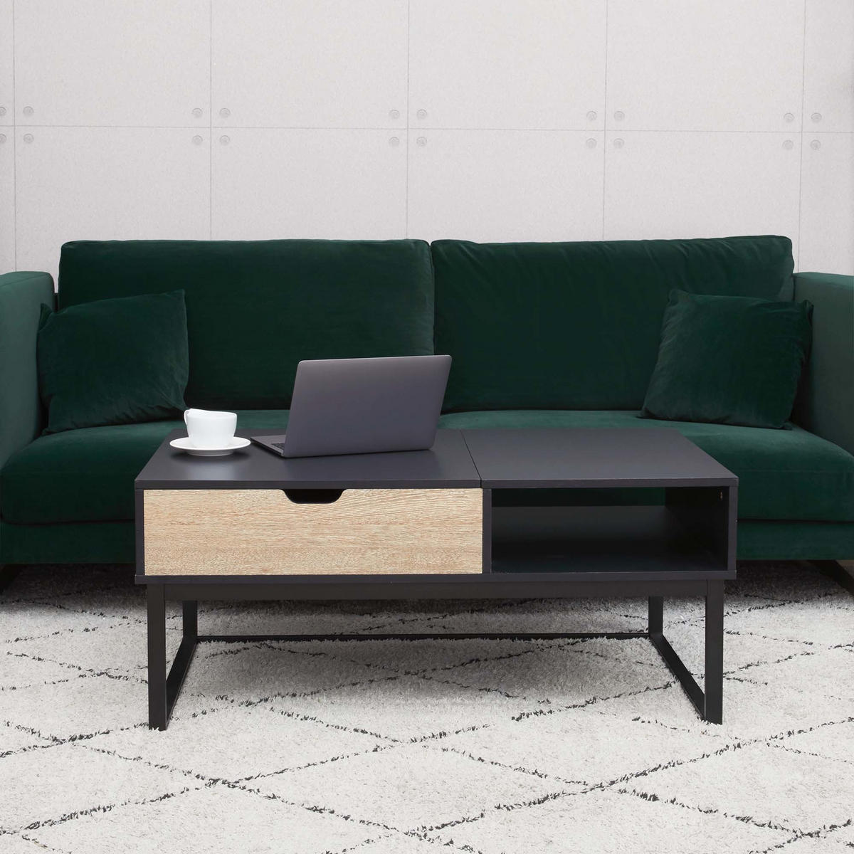 COUCHTISCH Schwarz - Schwarz, Holzwerkstoff (45.1/60.3/45.1cm) - Teamson Home