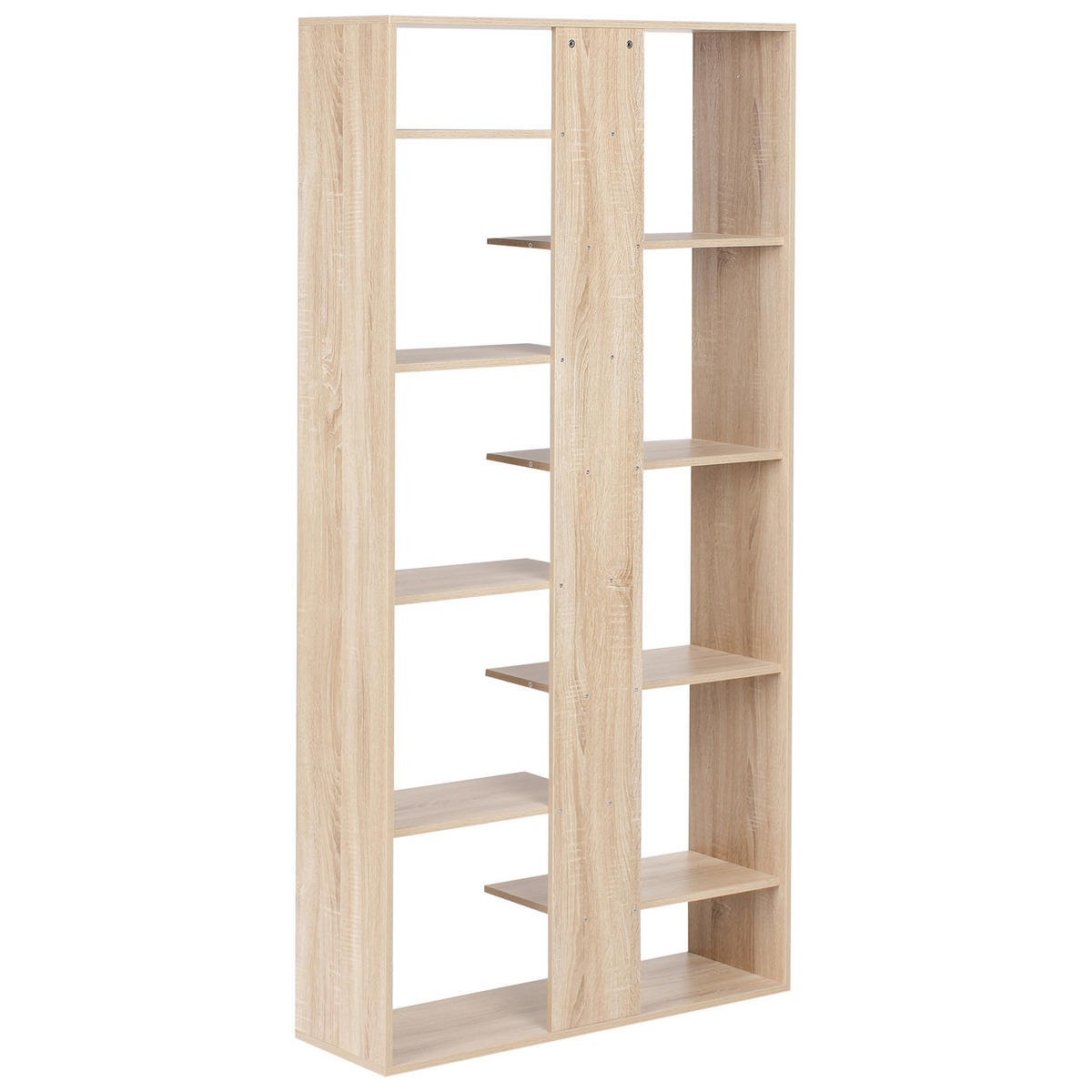 BÜCHERREGAL mit 8 Ebenen 180 cm Hellbraun Fontas - Hellbraun, Holzwerkstoff (90/180/29cm) - Beliani
