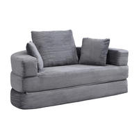 SOFABETT Klappbares Gästebett & Modulares Sofa aus weichem Cord-Stoff - Grau, Textil (173/40/176cm) - Urban Meuble