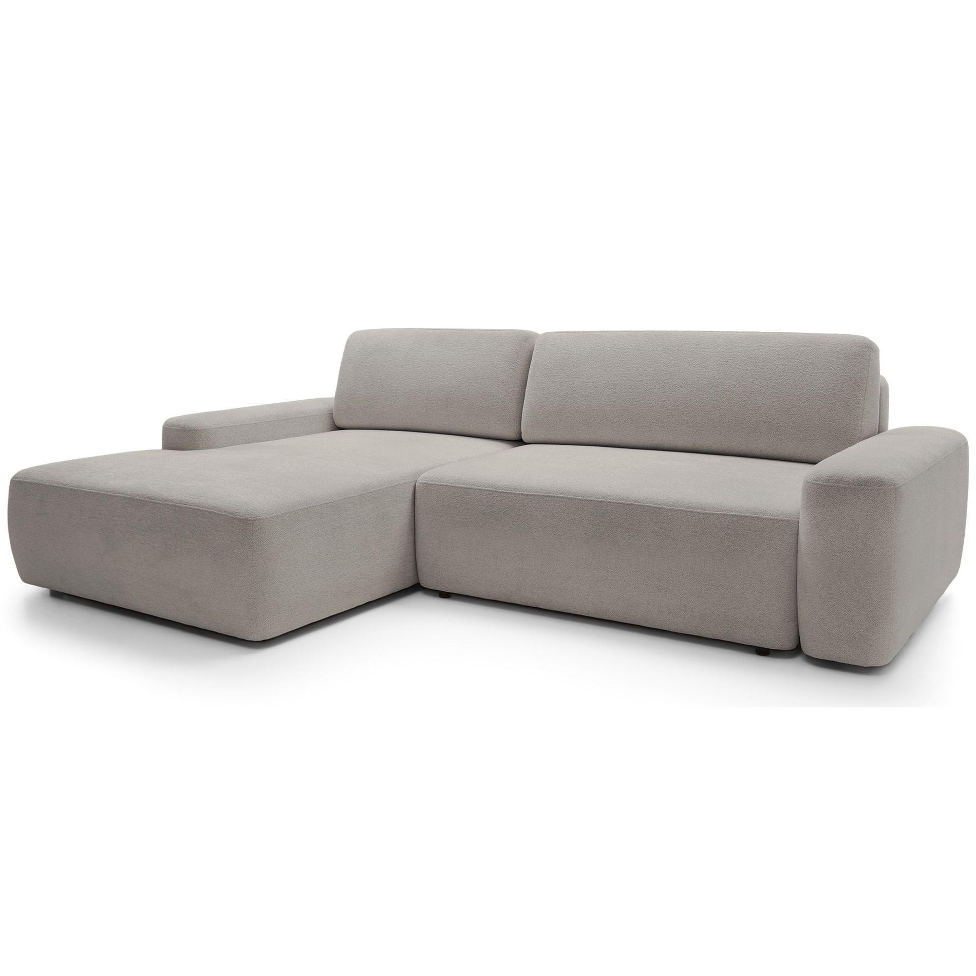 ECKSOFA Baleo Greige Chenille-Bezug - Taupe/Schwarz, Kunststoff/Textil (264/162cm) - Selsey
