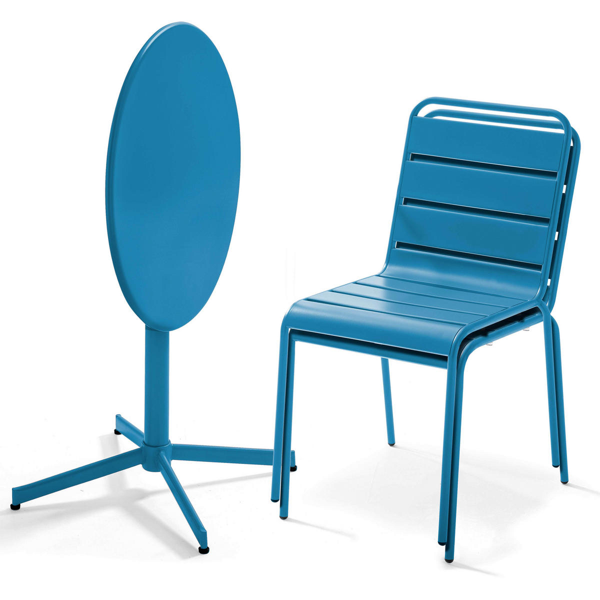 GARTENSET 3-tlg, Pazifikblau - Dunkelblau, Metall - Oviala