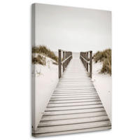 LEINWANDBILD Pier Strandlandschaft Natur 80x120cm - Beige, Textil (80/120cm) - Feeby