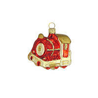 CHRISTBAUMSCHMUCK Lokomotive altgold matt 6 cm - Multicolor, Metall (0.1/6/0.1cm)
