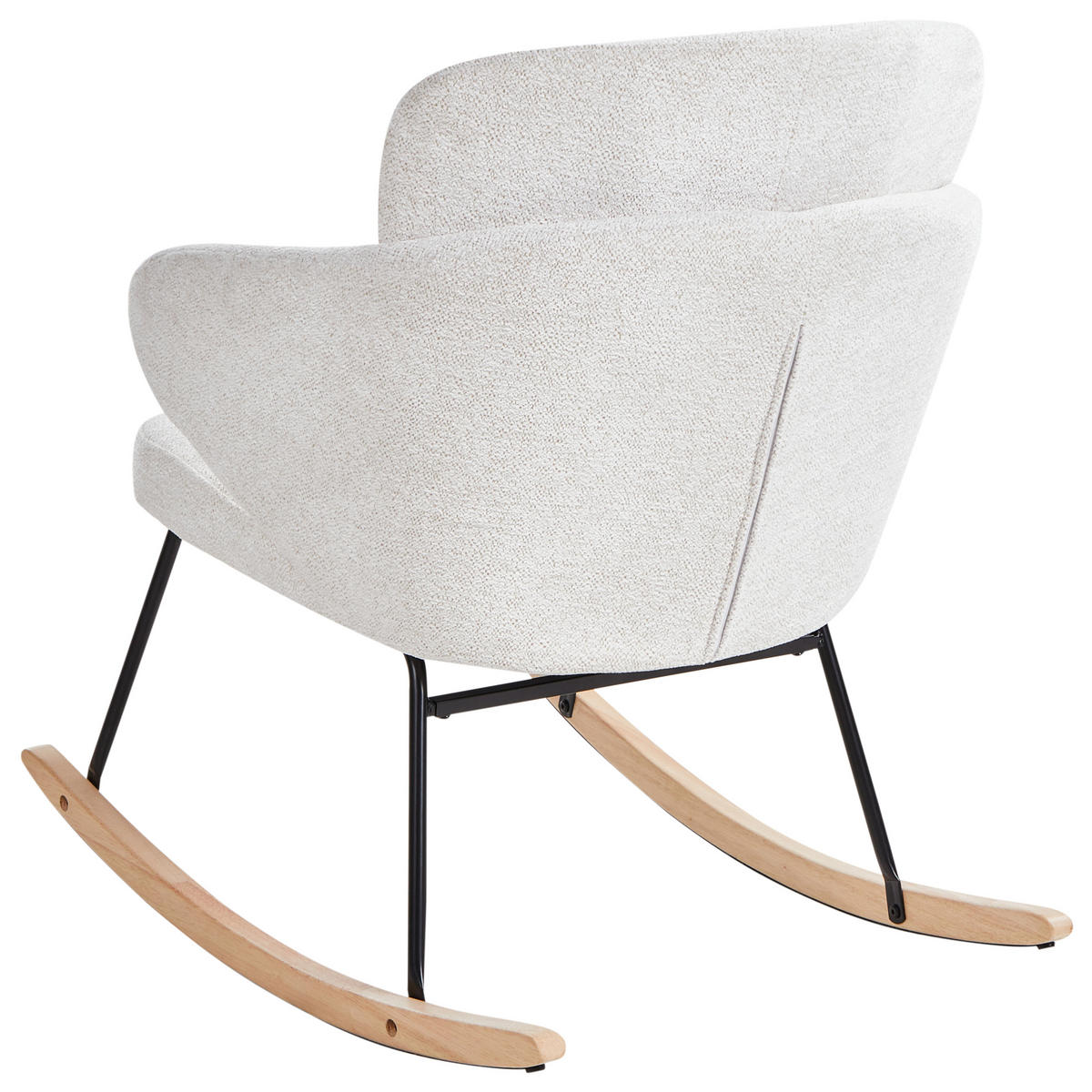 SCHAUKELSESSEL Cremeweiß Viken - Weiß/Braun, Textil (66/87/74cm) - Beliani