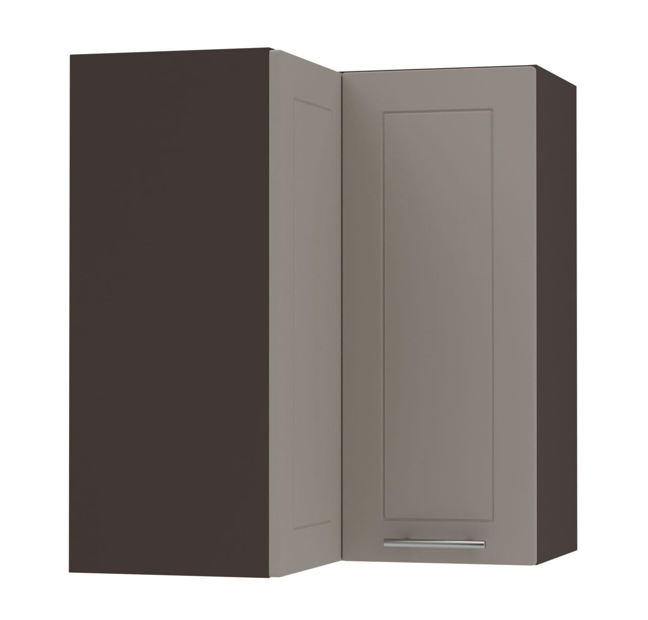 ECKHÄNGESCHRANK Kvantum W12/60 Beige Matt / Lava Matt 60 / 60 / 72cm - Dunkelgrau/Beige, Holz/Holzwerkstoff (60/72/60cm) - Feldmann-Wohnen
