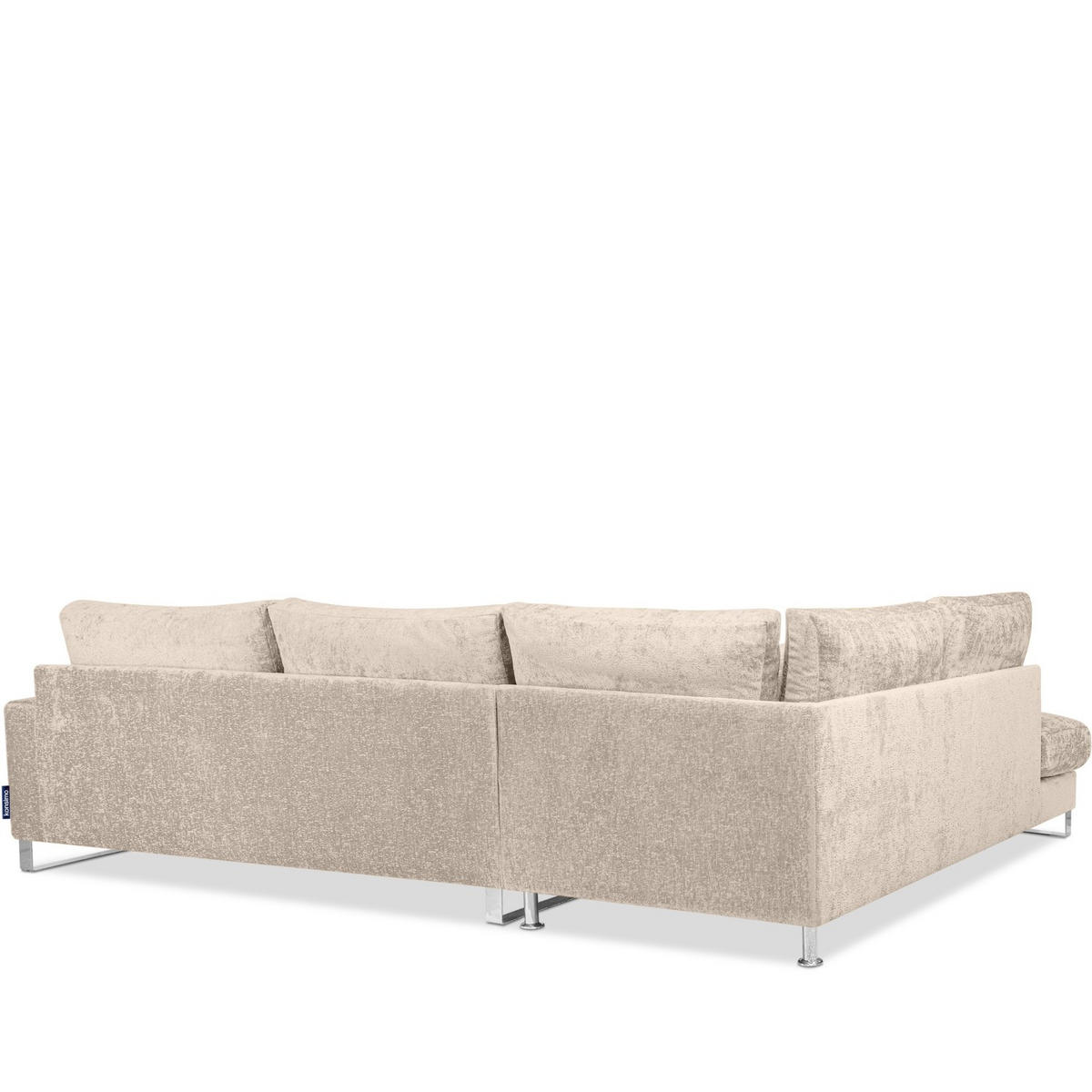 ECKSOFA LINKS BRENTIS Chenille-Stoff, Creme - Creme, Textil (314/224cm) - KONSIMO®