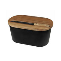 BROTKASTEN Schwarz 37.5/21.5/19 cm 7638 - Schwarz, Holz (21.5/19/37.5cm) - Husla 