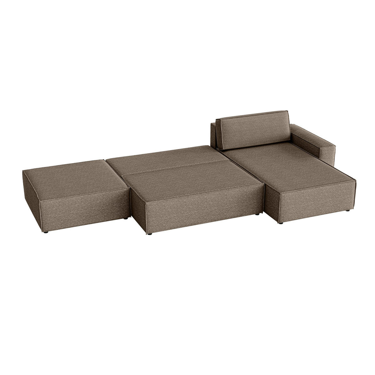 ECKSOFA Lummo La mit Schlaffunktion, Braun - Braun, Textil (363/185cm) - Fedve