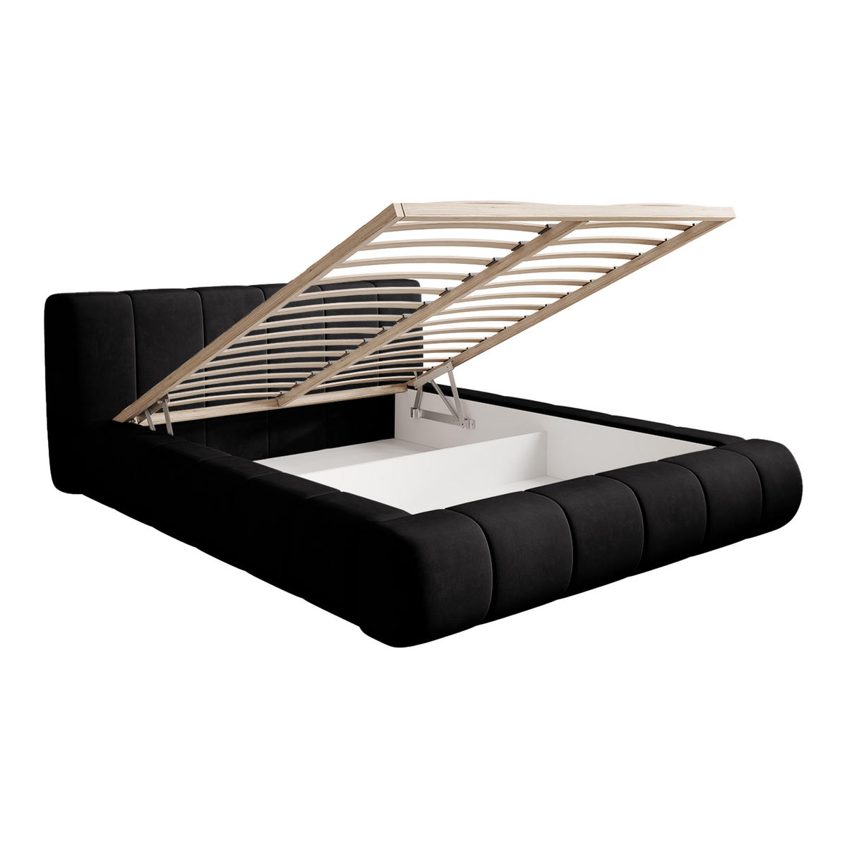 POLSTERBETT AVILLA 140x200 cm, Graphit - Graphitfarben, Textil (200/140cm) - Fedve