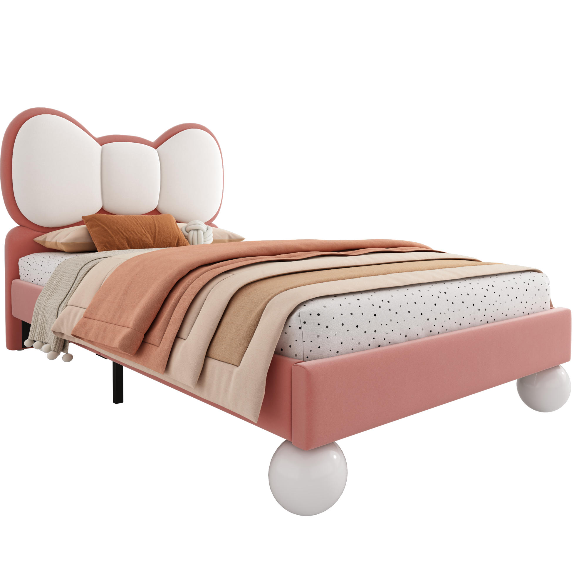 Beauniv Polsterbett Pink 90x200 cm