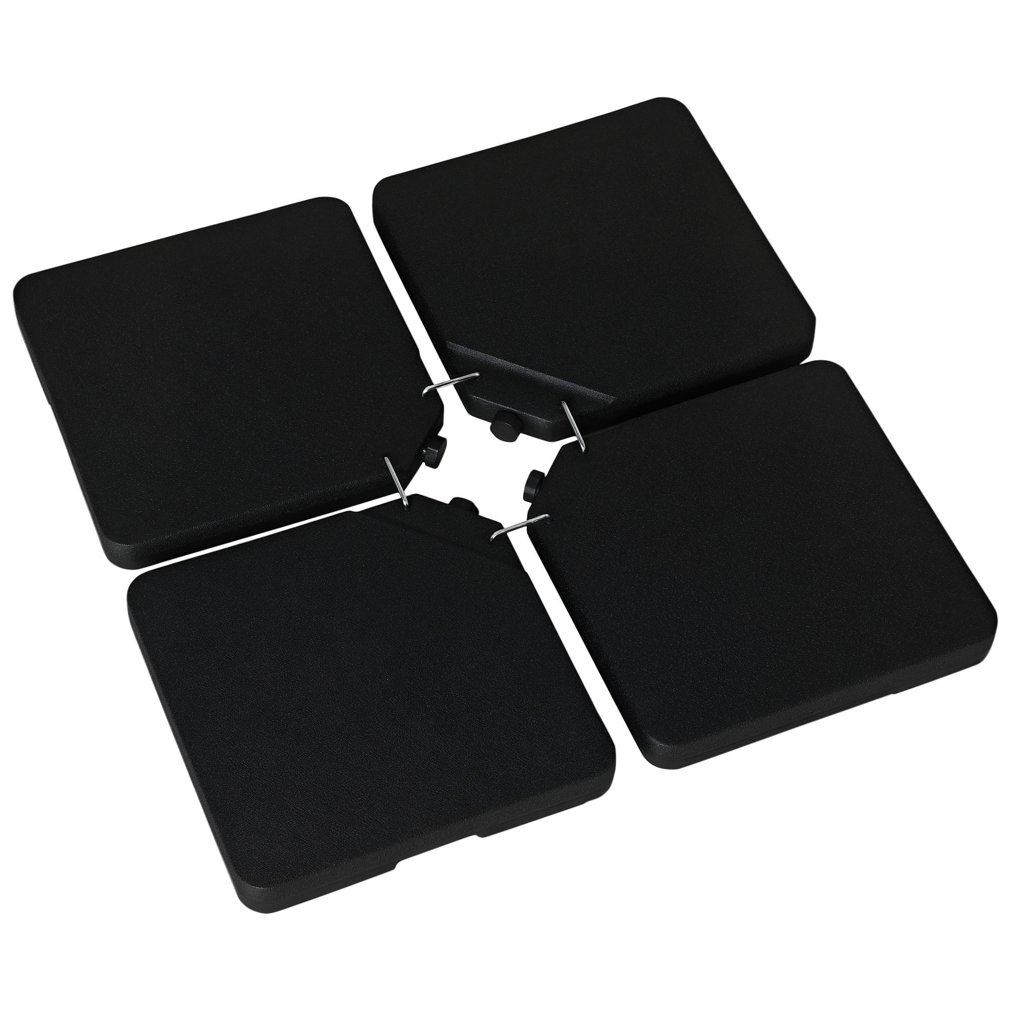 SCHIRMBESCHWERER Schwarz 4er-Set 100/100/6,8 cm - Schwarz, Kunststoff (100/100cm) - PANGIVO
