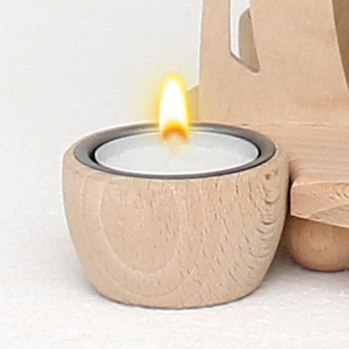 PYRAMIDE Vogelfütterung 20/24/35 cm - Multicolor, Holz (0.1/35/0.1cm) - Dekoteam24