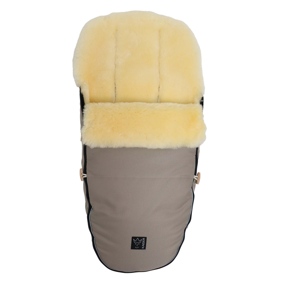 LAMMFELL-FUSSSACK Love the Nature, angora - Greige, Fell (44/95cm) - Kaiserbaby