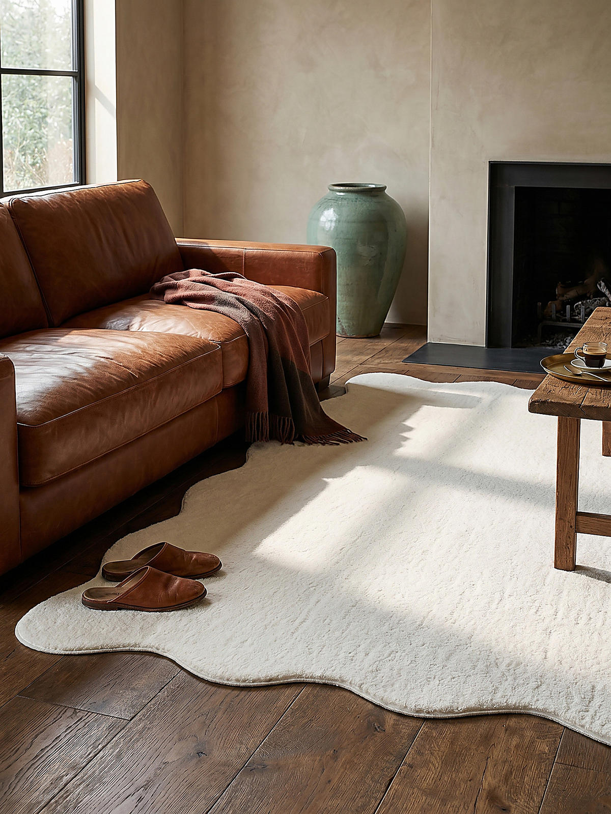 HOCHFLORTEPPICH Antirutsch Uni TIRSO Polyester Creme 140 x 200 cm - Beige, Textil (140/200cm) - KADIMA DESIGN