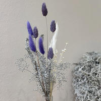 TROCKENBLUMENSTRAUSS Mini "Frozen" silber lila - silber - Lila, Naturmaterialien (30cm) - Lykke & You