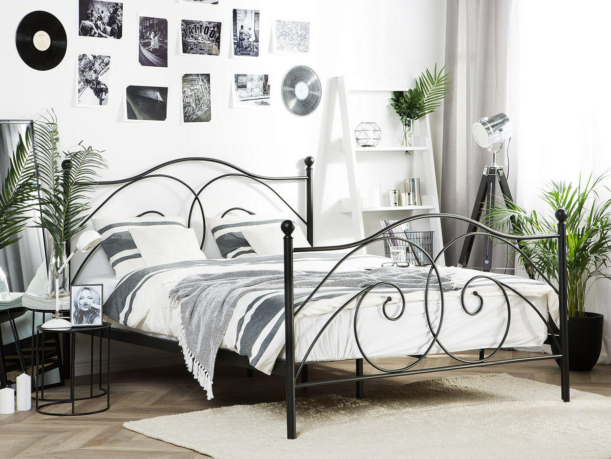 METALLBETT 180/200cm Schwarz Dinard - Schwarz, Metall (180/200cm) - Beliani