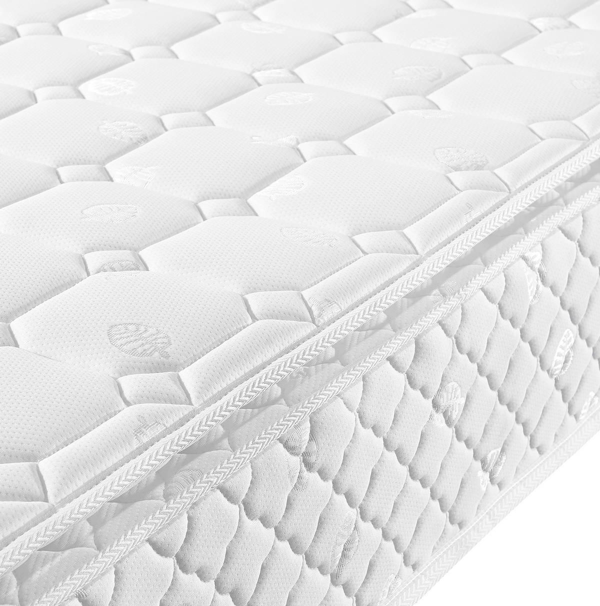 POLSTERBETT aus Samt 90x200 cm in Beige mit LED & Matratze - Beige, Textil (90/200cm) - Modfu