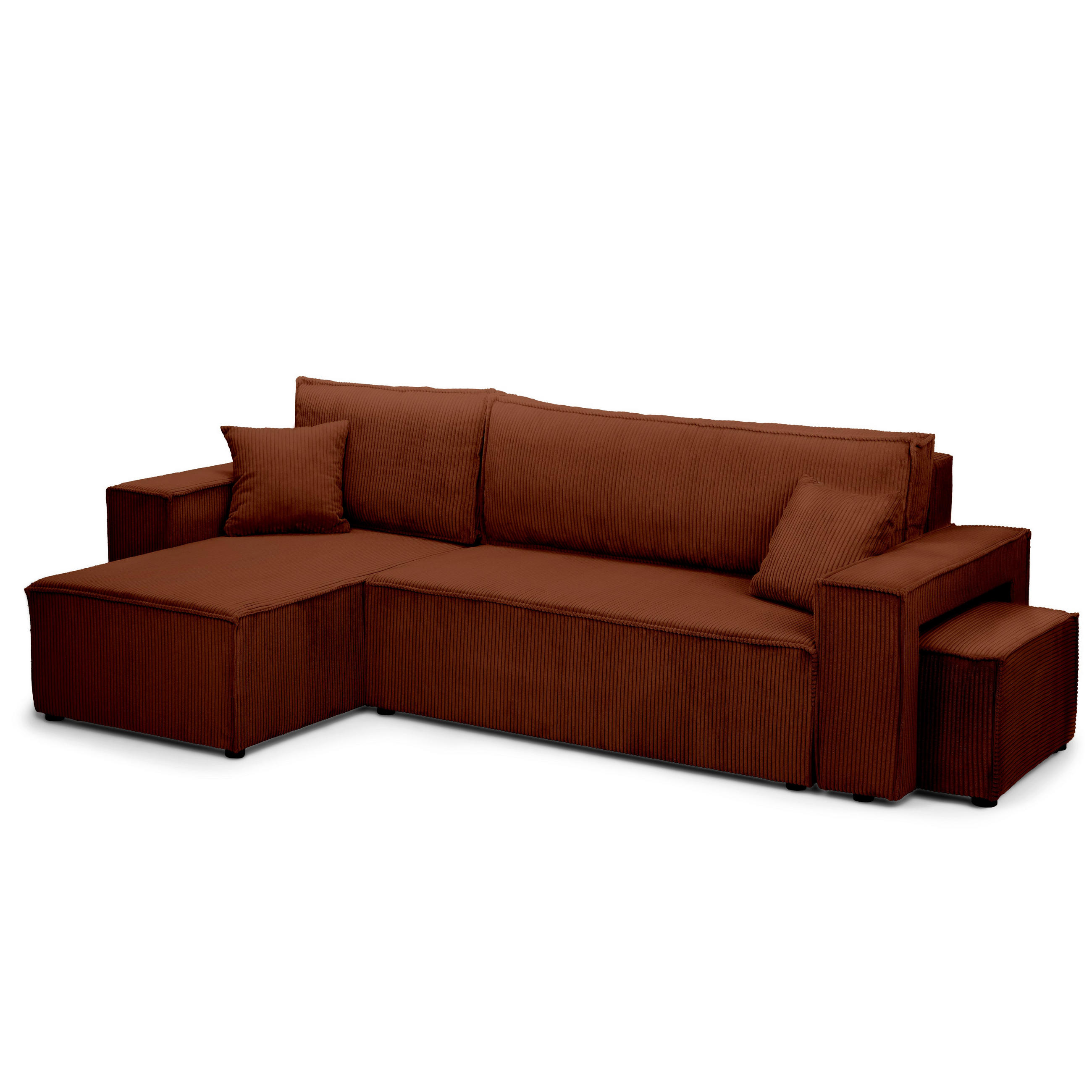 ECKSOFA Klara Dunkelbraun - Dunkelbraun, Textil (244/83/142cm)