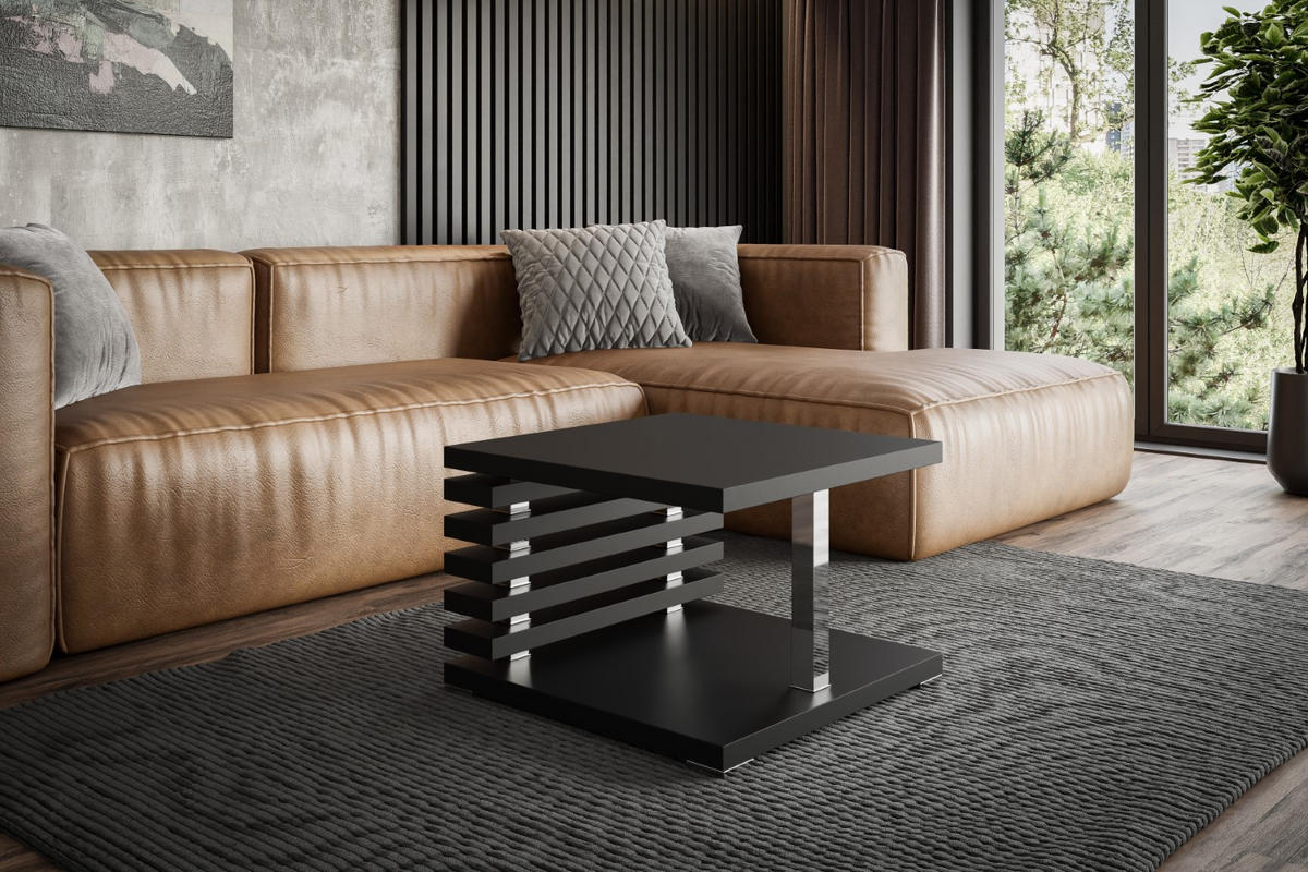 KAFFEETISCH 60x60x44 cm - Schwarz - YOTO +2 - Schwarz, Holzwerkstoff (60/60/44cm) - ALTDECOR