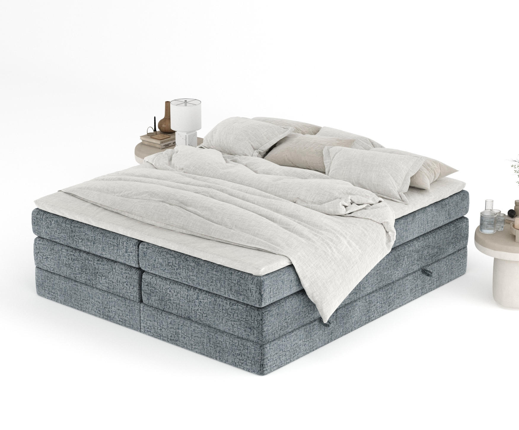 Maison de Reve Boxspringbett Blaugrau 200x200 cm