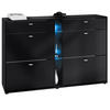 SCHUHSCHRANK Today Fronten in Schwarz matt - Schwarz, Holzwerkstoff (155.5/95/28cm) - Vladon
