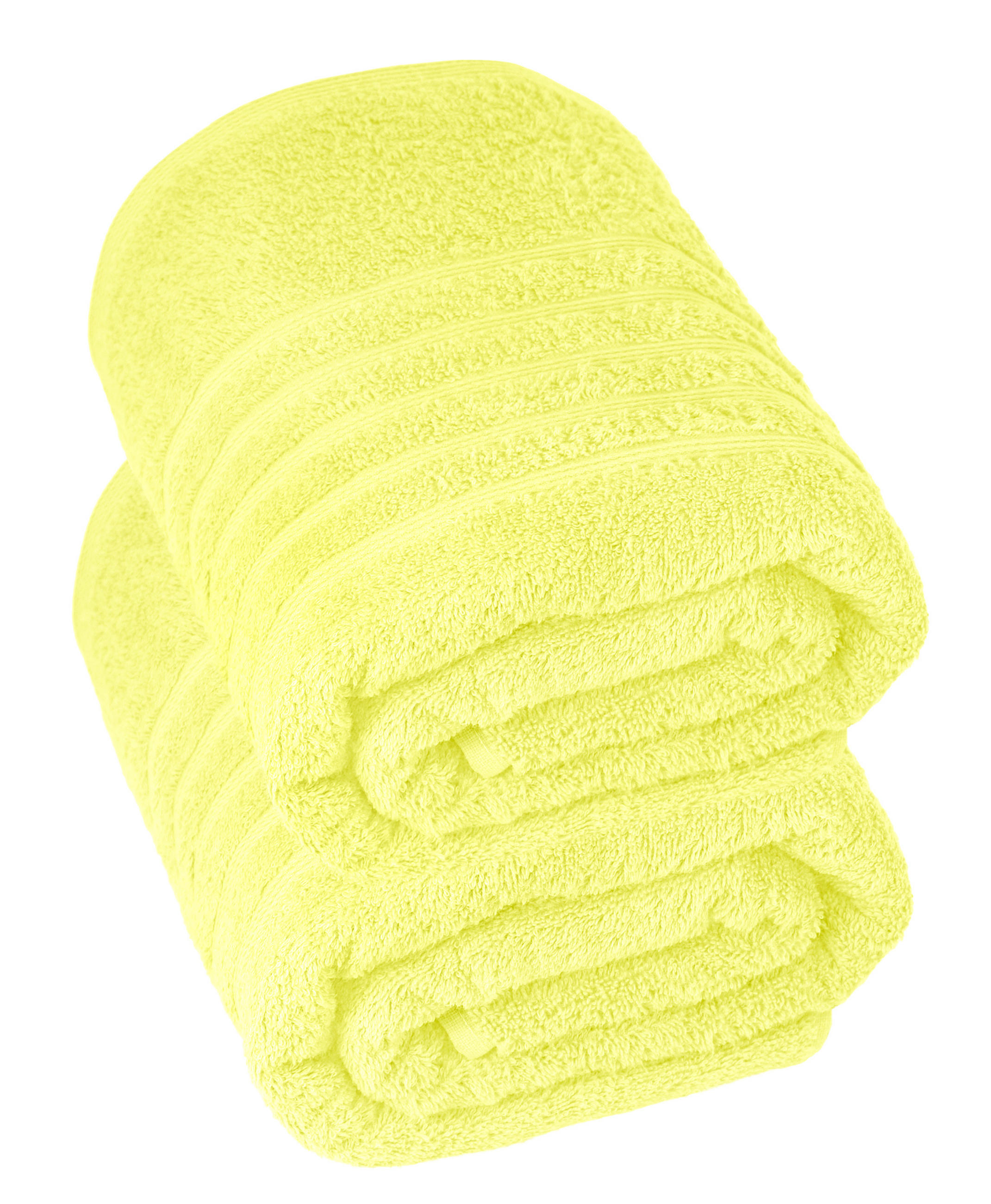 BADETUCH London Anis Grün 2er Set 100x150 - Hellgelb, Textil (100/150cm) - Lashuma