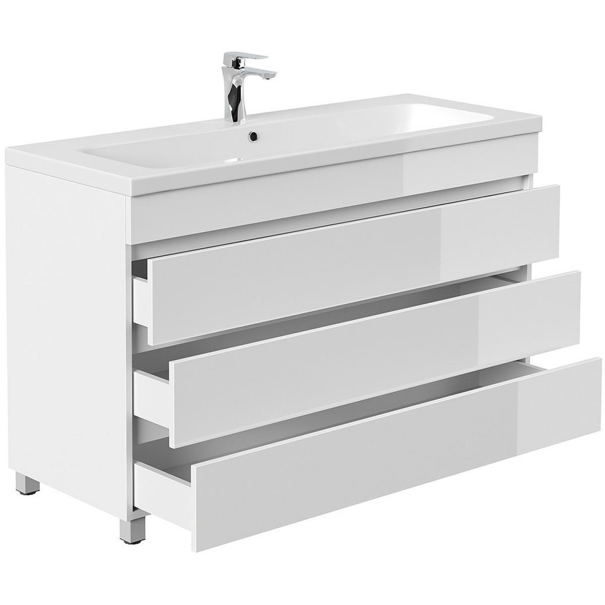 WASCHTISCH Frome-02 - Weiß, Holzwerkstoff (120/85/46cm) - Lomado