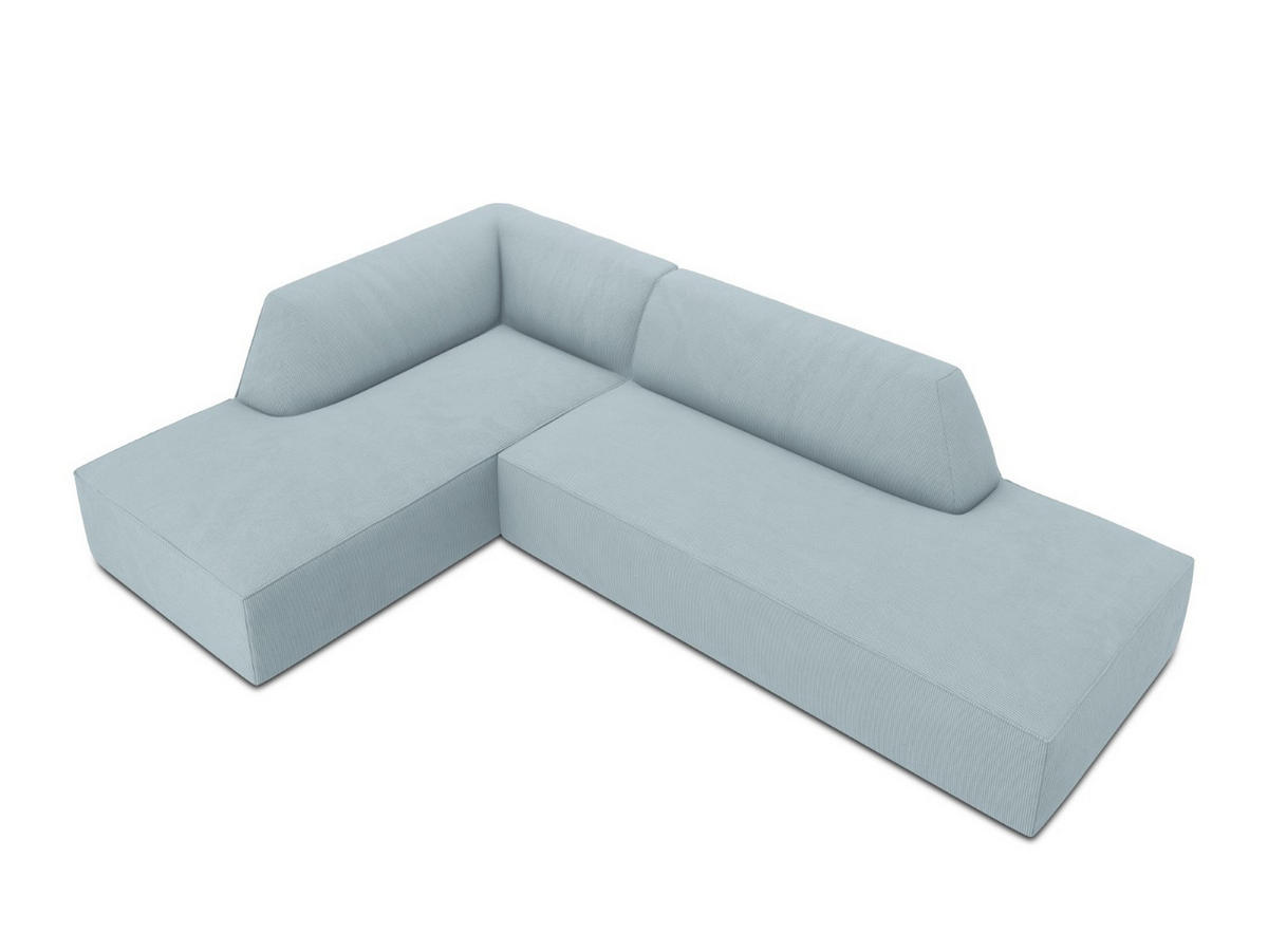 ECKSOFA links Ruby aus Cord hellblau 4 Sitzplätze - Hellblau, Textil (180/273cm) - Micadoni
