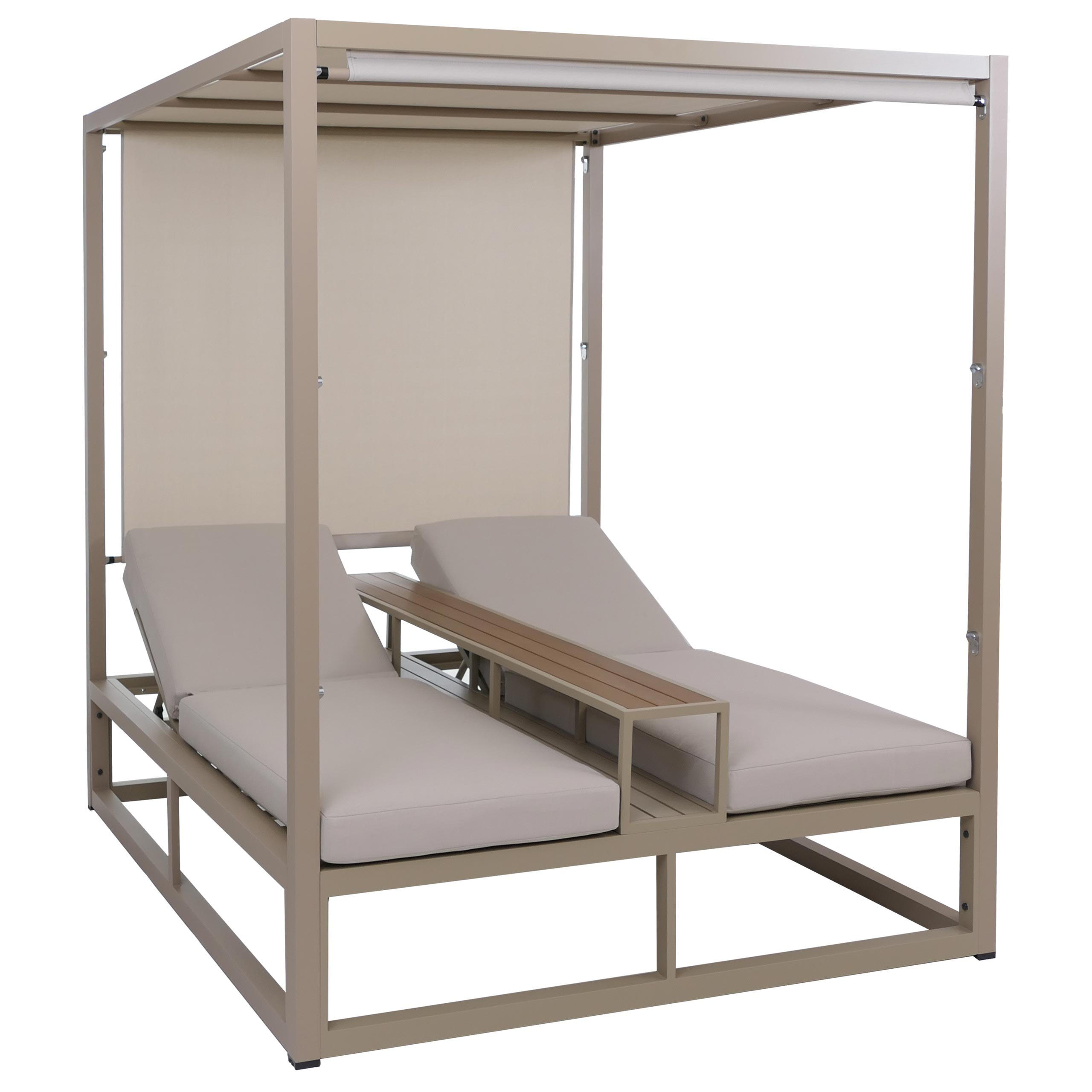 LOUNGE-GARTENLIEGE Beige - Beige, Textil (165/196/196cm) - MCW