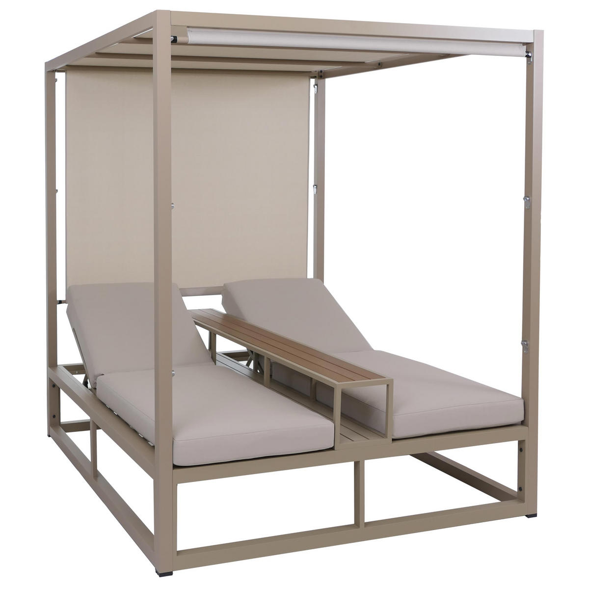 LOUNGE-GARTENLIEGE Beige - Beige, Textil (165/196/196cm) - MCW