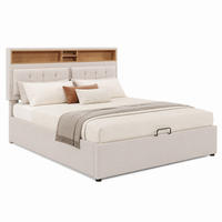 POLSTERBETT mit Stauraum & USB 140x200 cm Beige inkl. Matratze - Beige, Metall (140/200cm) - Meubliv