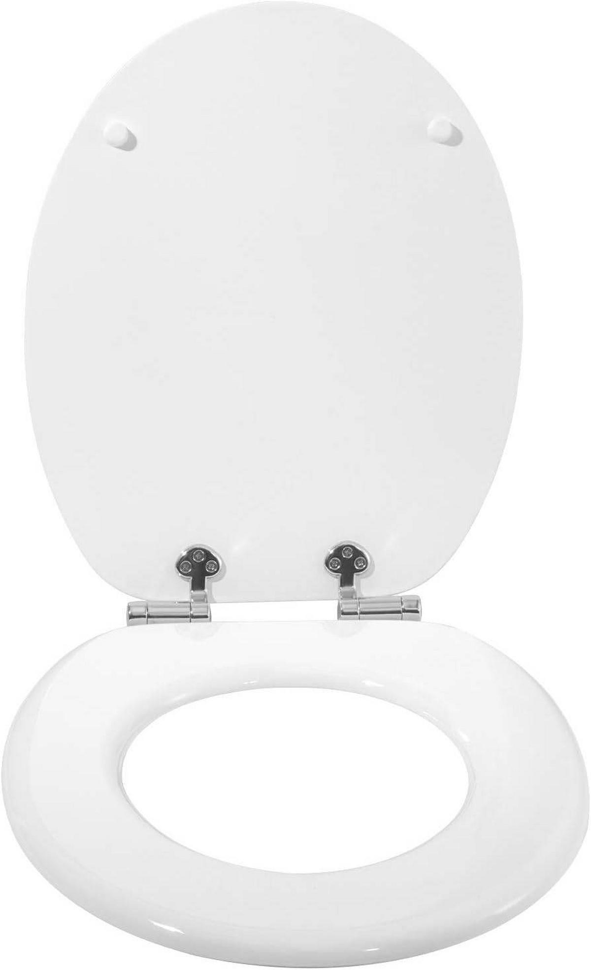 WC SITZ mit Absenkautomatik, MDF Holzkern, Antibakteriell - Weiß, Holzwerkstoff (37/2.5/43cm) - Woltu