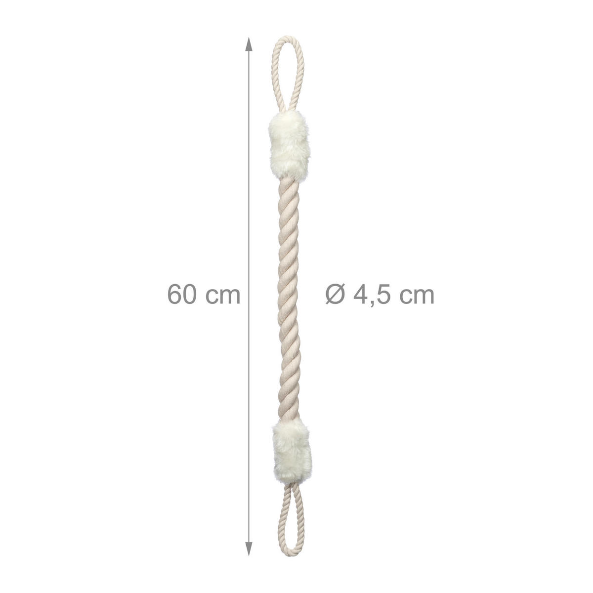 TÜRKORDEL Weiß Beige 2er-Set Baumwolle Polyester - Creme, Textil (4.5/4.5cm) - Relaxdays