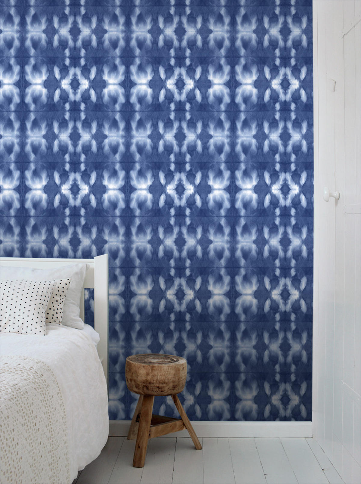 TAPETE Tie-Dye Shibori Muster 53 cm x 10.05 m - Blau, Papier (53/1000cm) - ESTAhome